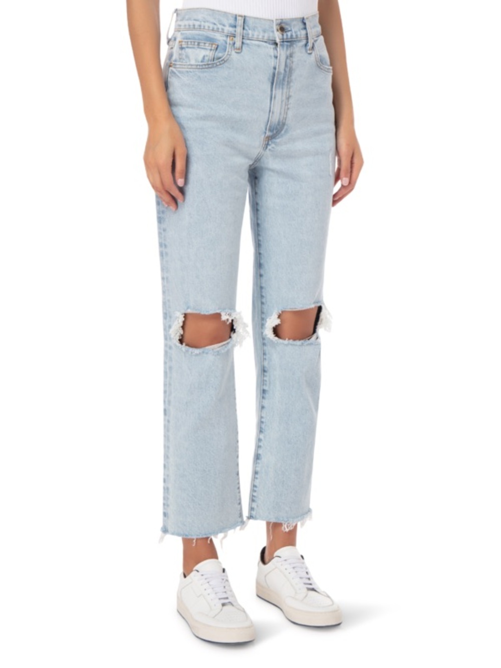 LE JEAN Mia High Rise Relaxed Straight Distressed Jeans Divine 29 NWT